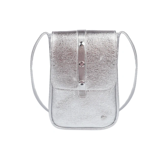 Bolsa Infantil Tiracolo Texturizada - Prata