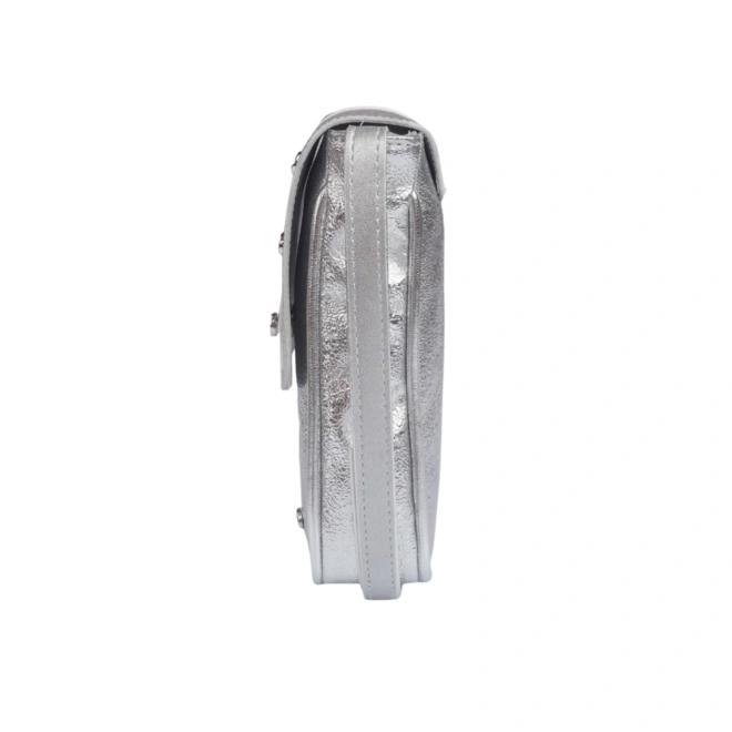 Bolsa Infantil Tiracolo Texturizada - Prata