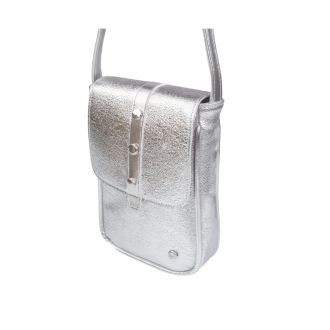 Bolsa Infantil Tiracolo Texturizada - Prata