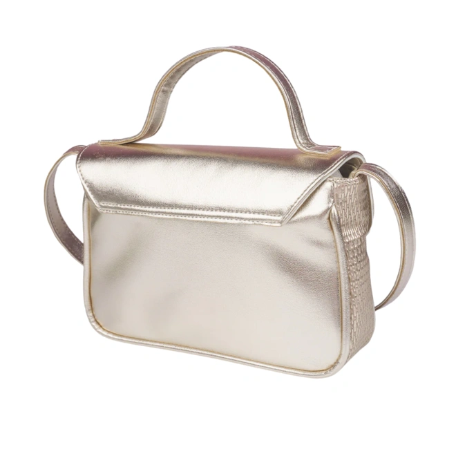 Bolsa Infantil com Detalhe Tramado - Dourada