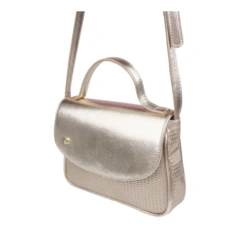 Bolsa Infantil com Detalhe Tramado - Dourada