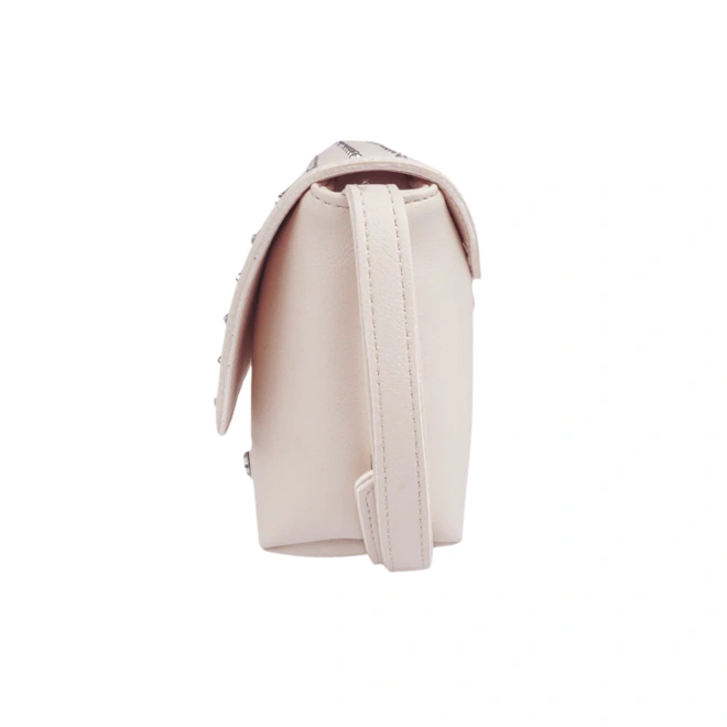 Bolsa Infantil Tiracolo com Detalhe em Strass - Nude