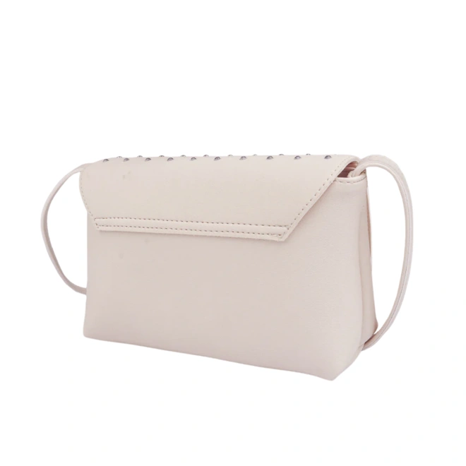 Bolsa Infantil Tiracolo com Detalhe em Strass - Nude