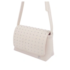 Bolsa Infantil Tiracolo com Detalhe em Strass - Nude
