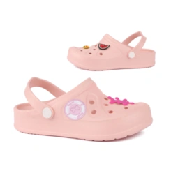 Sandália Estilo Crocs Kids com Bottons - Nude