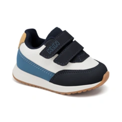 Tênis Infantil Walk Baby - Branco/Marinho/Azul