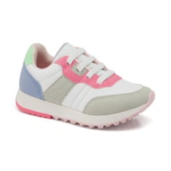 Tênis Infantil Walk Mini - Branco/Gelo/Rosa