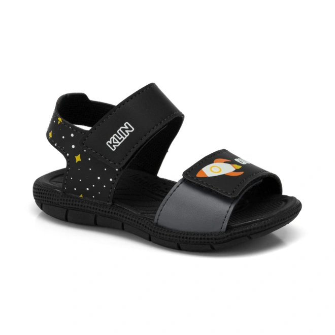 Sandália Papete Infantil Tic Tac - Preto