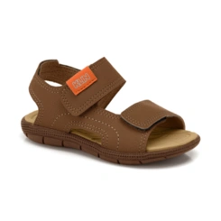 Sandália Papete Infantil Tic Tac Casual - Whisky/Capuccino