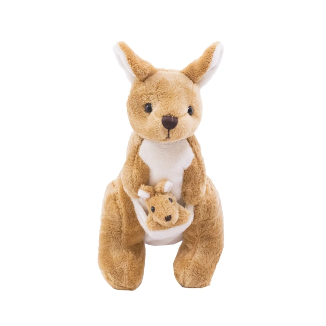 Canguru de Pelúcia com Filhote - 26 cm