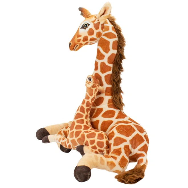 Girafa Mãe e Filhote de Pelúcia - 48 cm