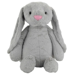 Coelho Orelhudo de Pelúcia - Cinza - 21 cm