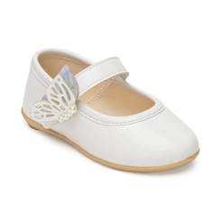 Sapatilha Batizado com Borboleta - Branco