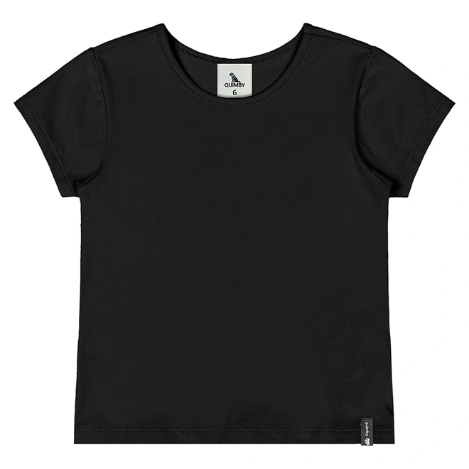 Blusa Manga Curta em Cotton - Preto