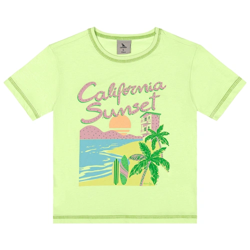 Conjunto Blusa em Malha e Bermuda em Cotton - Verde Limão