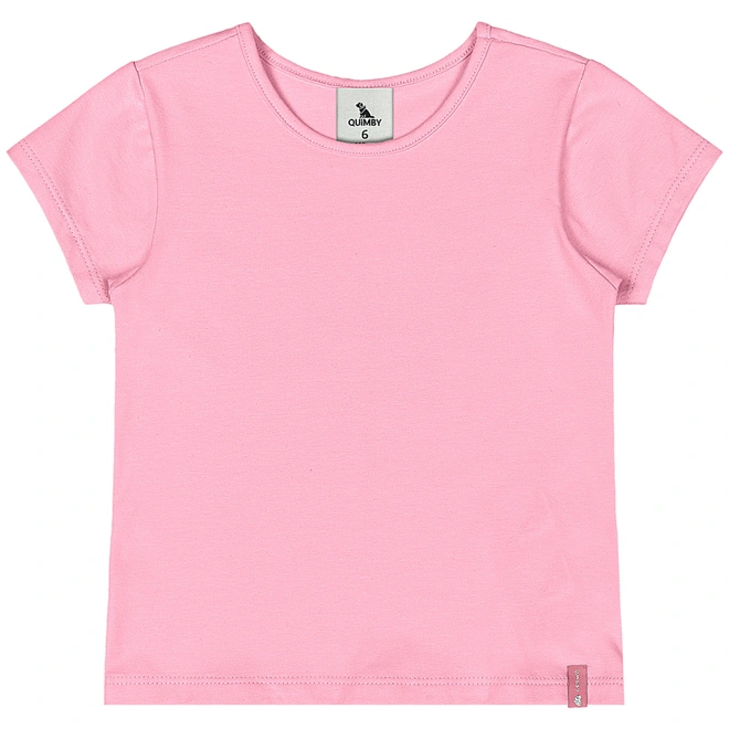 Blusa Manga Curta em Cotton - Rosa