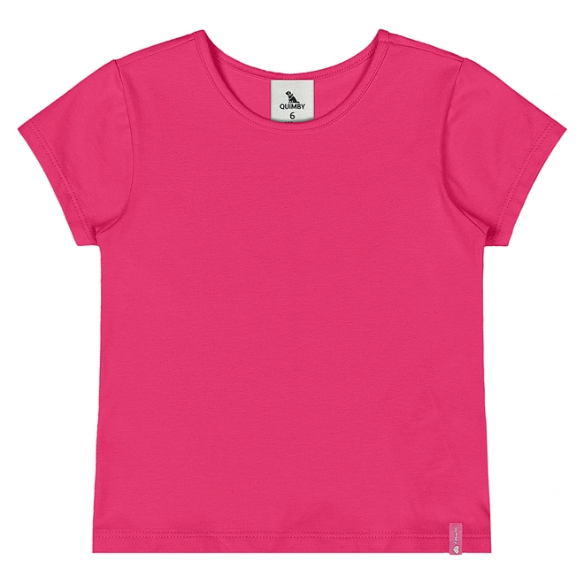 Blusa Manga Curta em Cotton - Framboesa