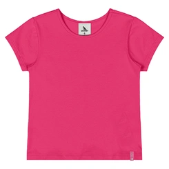 Blusa Manga Curta em Cotton - Framboesa