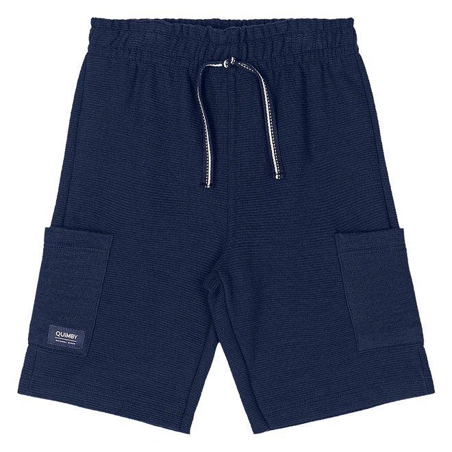 Conjunto Camiseta em Malha e Bermuda Gorgurão - Chumbo