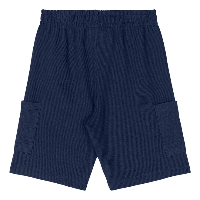 Conjunto Camiseta em Malha e Bermuda Gorgurão - Chumbo