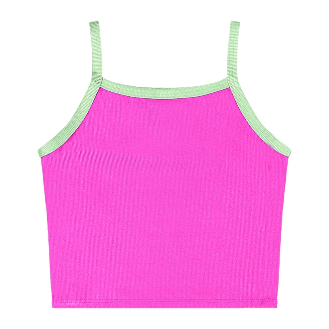 Conjunto Blusa e Saia-Short em Malha Micro Canelada - Rosa Fiji