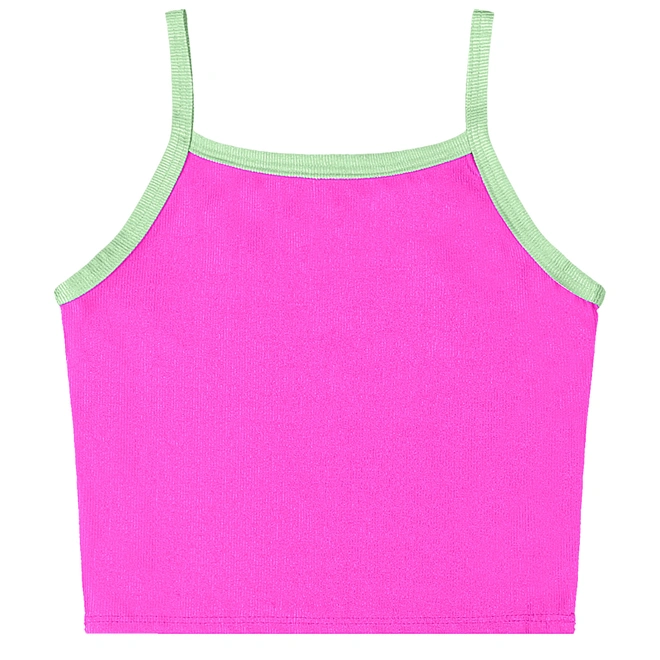 Conjunto Blusa e Saia-Short em Malha Micro Canelada - Rosa Fiji