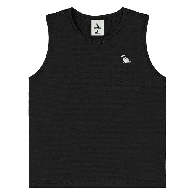 Camiseta Regata em Malha Dry Fit - Preto