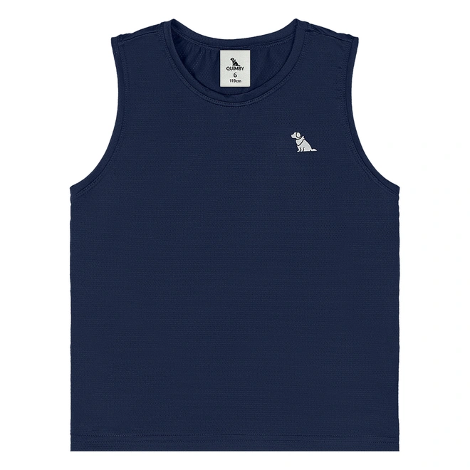 Camiseta Regata em Malha Dry Fit - Azul