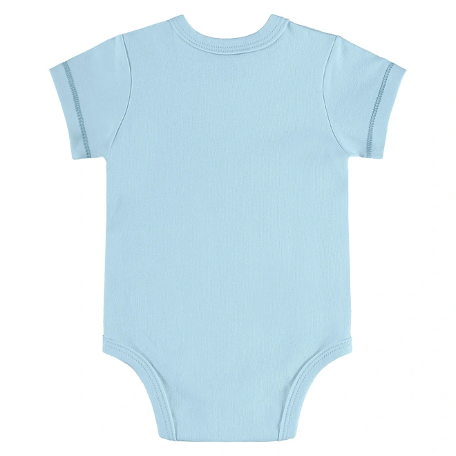 Conjunto Body Meia Manga e Short em Suedine - Azul Delicado