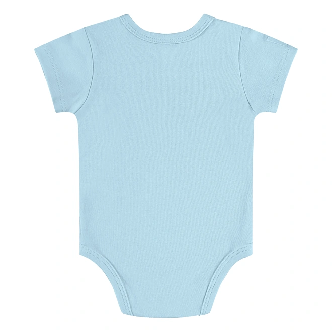 Conjunto Body Meia Manga e Short em Suedine Estampa abstrata - Azul Delicado