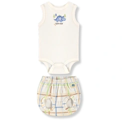 Conjunto Dino Body Meia Manga e Short em Suedine - Natural