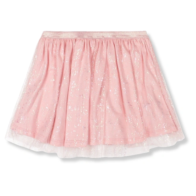 Conjunto Blusa em Cotton e Saia-Short em Malha e Tule - Natural