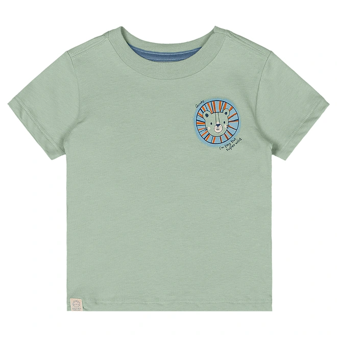 Conjunto Camisa Meia Manga em Malha e Bermuda em Microfibra Estampa de Bichos - Verde