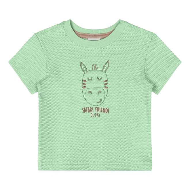 Conjunto Camisa Meia Manga Malha Colmeia e Bermuda em Moletom sem Felpa - Verde