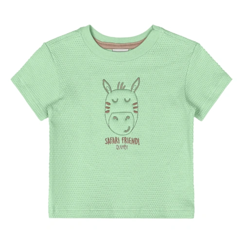 Conjunto Camisa Meia Manga Malha Colmeia e Bermuda em Moletom sem Felpa - Verde