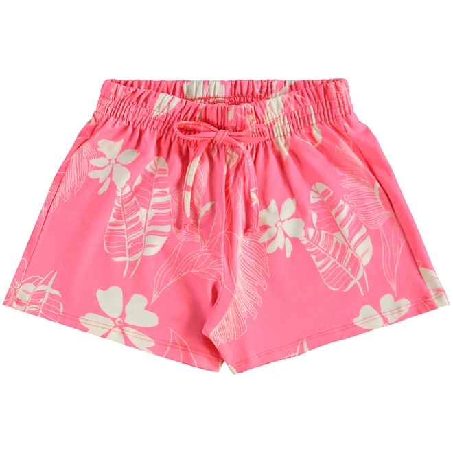 Conjunto Blusa e Short em Cotton Floral - Rosa