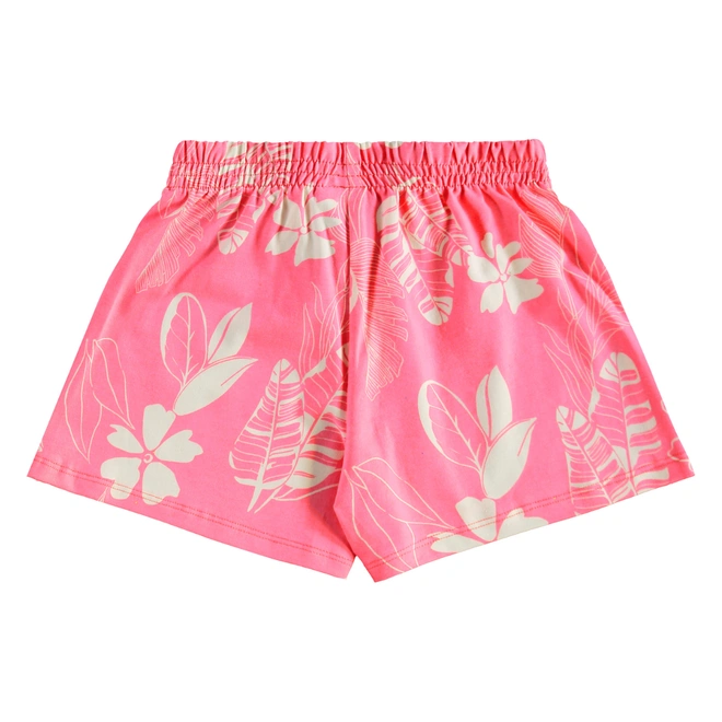 Conjunto Blusa e Short em Cotton Floral - Rosa