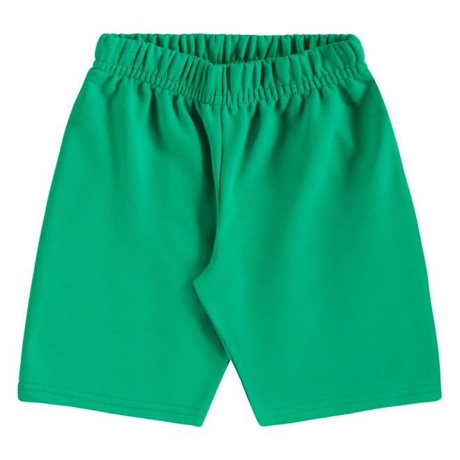 Conjunto Camisa Meia Manga em Malha e Bermuda em Moletom - Azul/Verde