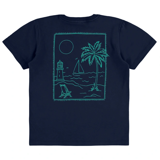 Conjunto Camisa Meia Manga em Malha e Bermuda em Moletom - Azul/Verde