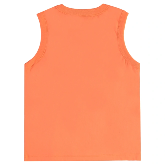 Conjunto Camiseta Regata em Malha e Bermuda em Moletom Estampa Coqueiro - Tangerina