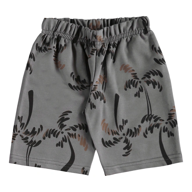 Conjunto Camiseta Regata em Malha e Bermuda em Moletom Estampa Coqueiro - Tangerina