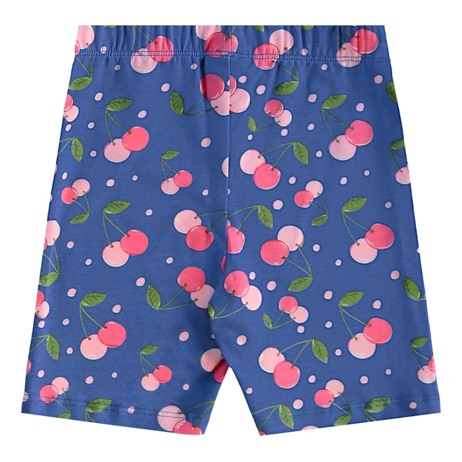 Conjunto Blusa Meia Manga e Bermuda em Cotton Cherry - Framboesa
