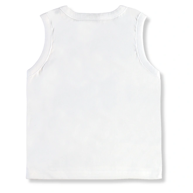 Conjunto Camiseta Regata em Malha e Bermuda em Microfibra - Branco