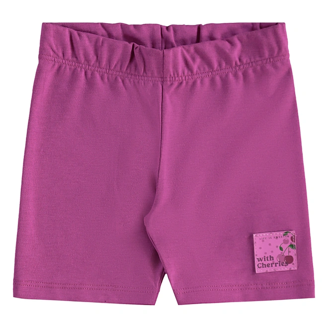 Conjunto Camiseta Regata em Malha e Bermuda Ciclista em Cotton Cherry - Lilás Neon