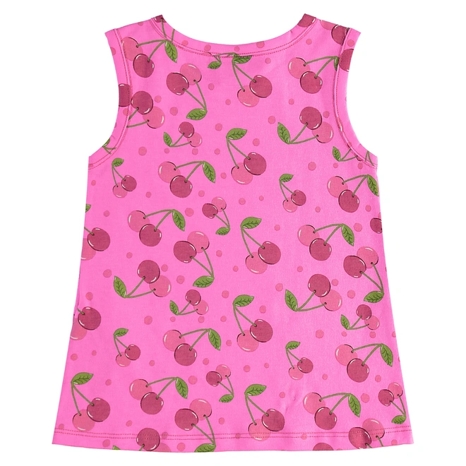 Conjunto Camiseta Regata em Malha e Bermuda Ciclista em Cotton Cherry - Lilás Neon