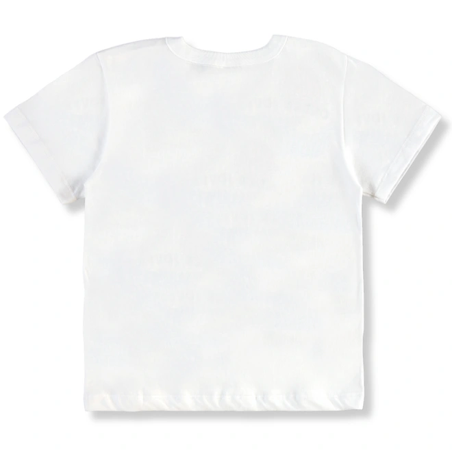 Conjunto Camisa Meia Manga em Malha e Bermuda em Moletom - Branco