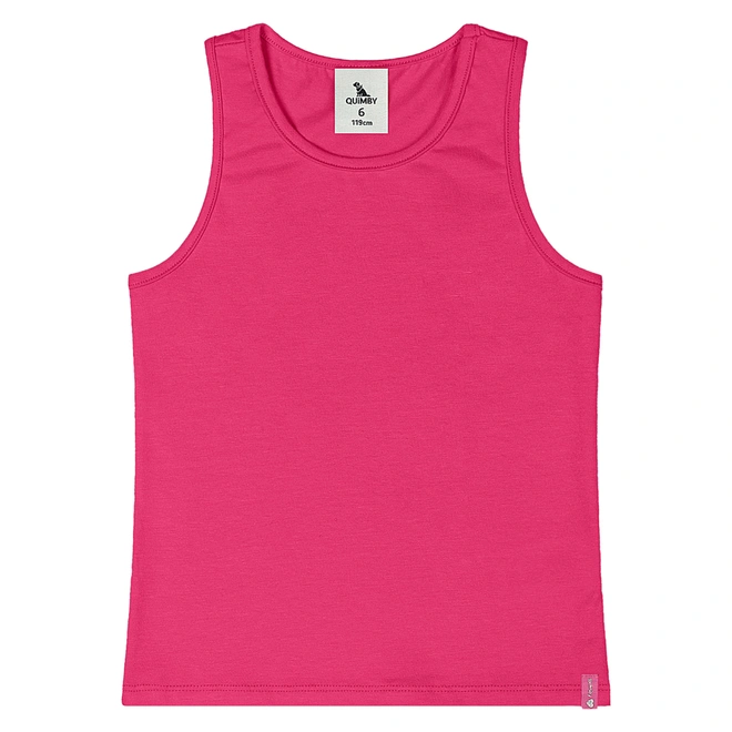 Camiseta Regata em Cotton - Framboesa