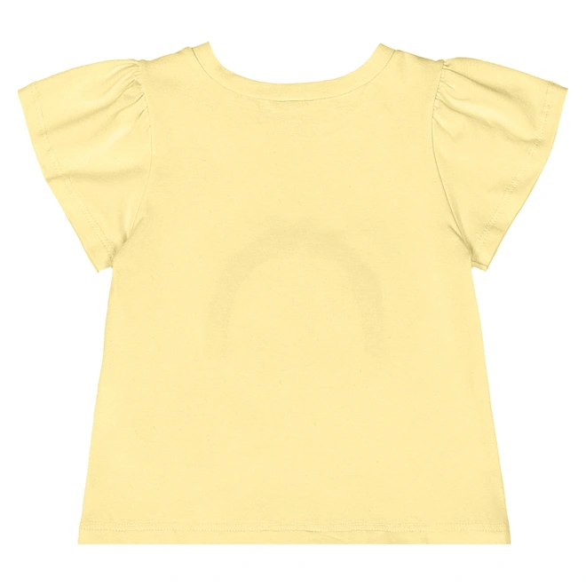 Conjunto Blusa Manga Curta e Bermuda em Cotton Arco-Iris - Baunilha