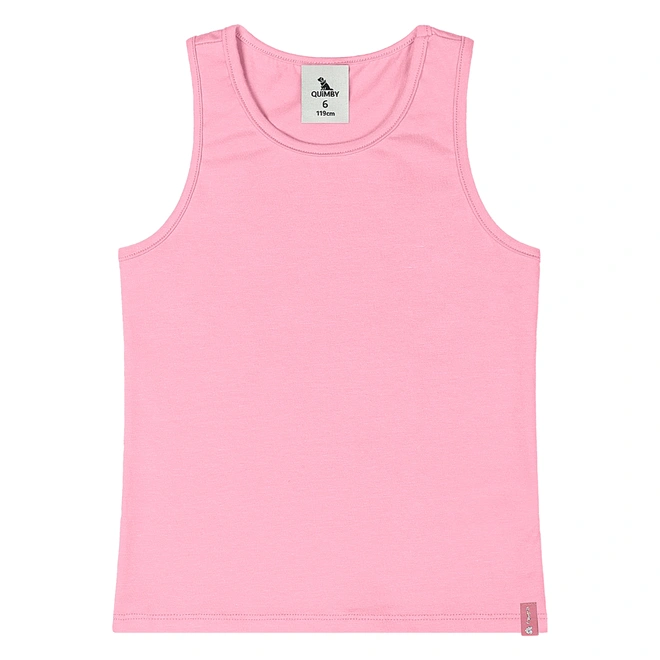 Camiseta Regata em Cotton - Rosa