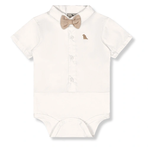 Conjunto Body e Bermuda em Tecido com Gravata - Natural